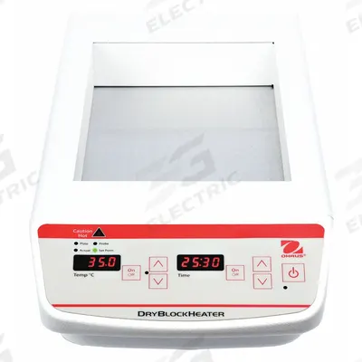 OHAUS Heat Block: 20 7/8 in Overall Dp, 3 1/2 in Overall Ht, 8 in Overall Wd - Dry Baths