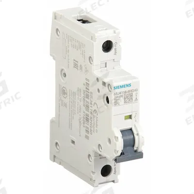Siemens Miniature Circuit Breaker: 16 A Amps, 60V DC, 14kA at 240V AC, Screw Clamp - B-Curve, 1-Pole UL489 DIN Rail-Mount Miniature Circuit Breakers