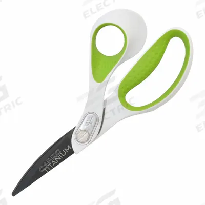 ACME UNITED CORPORATION Scissors: Right-Hand, 8 in Overall Lg, Titanium Bonded, Pointed - Plastic-Handle Scissors