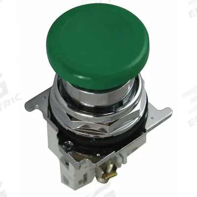EATON Mushroom Head Push Button: Non-Illuminated, Mushroom Head Profile, Metallic - Mushroom-Head Push Buttons