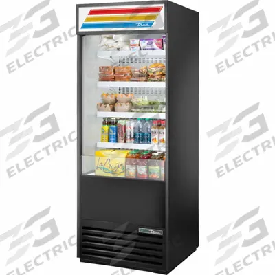 TRUE REFRIGERATION Refrigerated Merchandiser: 78 1/2 in x 30 in x 29 7/8 in, Black - Open Refrigerator Merchandisers