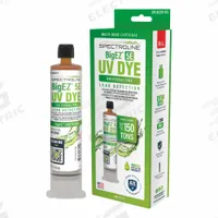 SPECTROLINE Fluorescent Dye: 150 ton Compatible System Size, 4 oz, Cartridge (MPN SPE-BEZ5E-4CS). Key specifications — Brand: SPECTROLINE; Compatible Refrigerant Group: HCFC; Series: BigEZ; Product Type: Fluorescent Dye.
