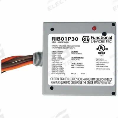 RIB Enclosed Pre-Wired Relay: 30 A Rating, DPST-NO - General Purpose Power Relays