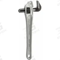ROTHENBERGER One-Handed Pipe Wrench: Aluminum, 2 in Jaw Capacity, Serrated, 14 in Overall Lg, I-Beam (MPN 70115). Key specifications — attr309808: I-Beam; attr309815: Aluminum; attr324941: ROTHENBERGER.