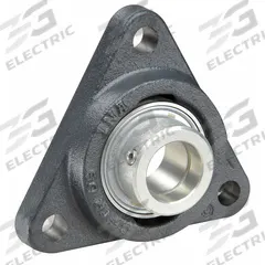 INA 3 Bolt Flange Bearing: Radial Ball, 25 mm Bore, Cast Iron, Eccentric Collar, 97 mm Lg, 36 mm Wd (MPN PCFTR25-XL). Key specifications — Bore Type: Cylindrical; Brand: INA; Lubricant Material: Lithium Complex Grease; Mounting Bolt Size: M10; Split Housing: Not Split; System of Measurement: Metric.