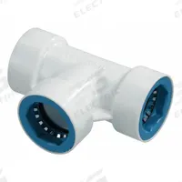 HYDRORAIN Tee: 3/4" Push x 3/4" Push x 3/4" Push, ABS Plastic, 150 psi Max Working Pressure (MPN 07752). Key specifications — Connection: 3/4" Push x 3/4" Push x 3/4" Push; Material: ABS Plastic; Product Type: Tee.