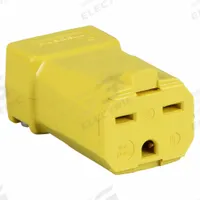 HUBBELL Straight Blade Connector: 6-15R, 250V AC, 15 A, 2 Pole, 3 Wire, Yellow (MPN HBL5669VY)