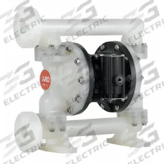 ARO Double Diaphragm Pump: Polypropylene Body, 1 in, Flange Connection, 53 gpm, 265 ft Max. Head (MPN PD10P-FPS-PAA). Key specifications — Brand: ARO; Seat Material: PP; Check Valve Material: Santoprene.