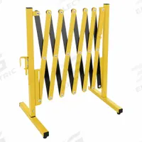 APPROVED VENDOR Portable Barricade: Accordion, Stationary, 37 1/2 in Ht, 11 1/3 ft Expanded Lg (MPN 22NY01). Key specifications — attr193635: APPROVED VENDOR; attr982495: Stationary; attr982499: Aluminum; attr982502: No Legend; attr982505: Stationary Foot; attr982507: Powder Coated; attr982518: No.