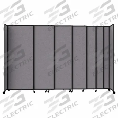 VERSARE Room Divider: 7 Panels, Opaque, Cloud Gray Panel, 82 in Overall Ht - Bullet-Resistant Room Dividers