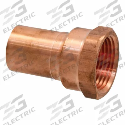 NIBCO Press Adapter Fitting: Straight, 1 1/4 in CTS x 1/2 in Pipe size, FTG x FNPT - Plumbing Copper & Bronze Press Tube Fittings