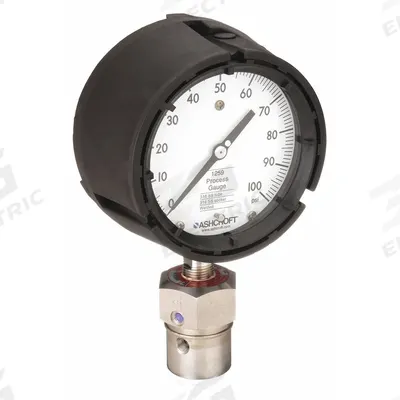ASHCROFT Pressure Gauge with Diaphragm Seal: 0 psi to 100 psi, 1259/311-312, 4 1/2 in Dial - Process Dial Pressure Gauges with 316L SS Mini-Seal