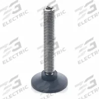 JW WINCO Male-End Leveling Mount: Swiveling Stud, M12 Thread Size, 25 mm, 16 kN Capacity (MPN 638-25-M12-57-NI). Key specifications — Finish: Matte; Base Shape: Round; Load Capacity: 16 kN; Thrust Pad Material: Polyacetal; Includes: Plastic Thrust Pad.