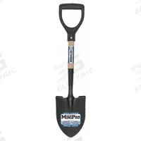 SEYMOUR MIDWEST Round Point Shovel: Steel Blade, 16 ga, D-Grip Handle Type, Wood Handle (MPN 49351GR). Key specifications — Blade Color: Black; Handle Color: Natural; Blade Material: Steel.