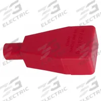 QUICKCABLE Straight Clamp Terminal Protector: 1 to 2 AWG, Red, Clamp, PVC (MPN 5723-360-005R). Key specifications — Gauge: 1 to 2 AWG; Color: Red; Connection Type: Clamp; Insulation Material: PVC; Brand: QUICKCABLE.
