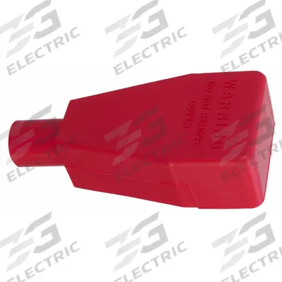 QUICKCABLE Straight Clamp Terminal Protector: 1 to 2 AWG, Red, Clamp - Terminal Caps