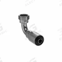 PARKER Hydraulic Crimp Fitting: Steel x Steel, 90° Elbow, -12 For Hose Dash Size, ORS x Crimp (MPN 1J977-12-12). Key specifications — Fitting Gender: Female x Genderless; Fitting Connection Type: ORS x Crimp; For Hose Dash Size: -12; Thread Size: 0.511"-27; Brand: PARKER.