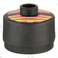 MSA Gas Mask Canister: Chlorine (CL)/Hydrogen Fluoride (HF)/P100, Magenta/Olive Color, 10067491. Key specifications — NIOSH Rating: Chlorine (CL); Color Code: Magenta; Compatible with Brand and Series: MSA Advantage 3100 Series; Manufacturer Part Number: 10067491.