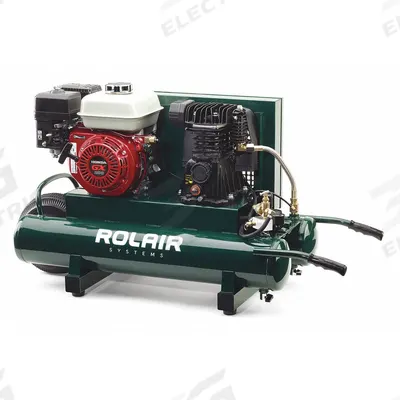 ROLAIR Portable Gas Air Compressor: 1 Stage, 6.5 hp Engine, Honda, 13.5 cfm @ 90 psi - Wheeled Portable Engine Driven Air Compressors