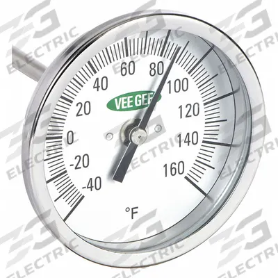 VEE GEE Soil Dial Thermometer: -40°F to 160°F, +/- 2°F, 6 in Stem Lg - Dial Thermometers for Soil