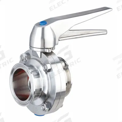 VNE Butterfly Valve: 1 1/2 in Pipe Size, Clamp, 145 psi Max. Pressure (CWP) - 3-A Certified Stainless Steel Butterfly Valves