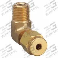 PARKER Compression Fitting Elbow: 1/8 in OD x 1/8 in Pipe Size, Compression x MNPT, Brass (MPN 2MSEL2N-B). Key specifications — Compatible Fitting Brands: Parker A-LOK; Brand: PARKER.