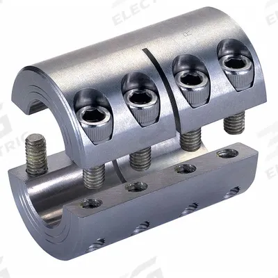 RULAND MANUFACTURING Rigid Shaft Coupling: 1 3/16 in Bore Dia 1, 1 in Bore Dia 2, Round - Two-Piece Rigid Shaft Couplings