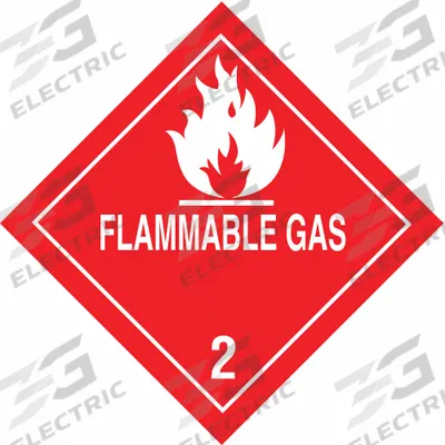 TAPECASE Container Label: Flammable Gas, 4 in x 4 in, 4 in Label Ht, 4 in Label Wd - Class 2: Gases