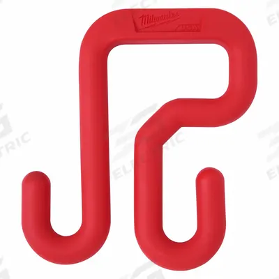 MILWAUKEE Bucket Hook: 5 3/4 in W x 3/4 in H x 6 1/2 in L, Red - Bucket Bag Hooks & Covers