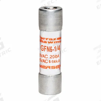 MERSEN Fuse: GFN Series, Midget, Time-Delay, 6.25 A, 250 V AC, 13/32 in x 1 1/2 in - Time-Delay Cylindrical Fuses