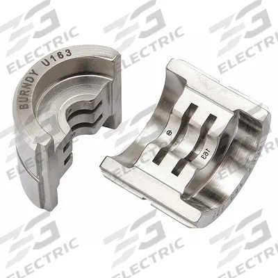 BURNDY Upper and Lower Crimping Die: 2 AWG Aluminum Lug/2 AWG Copper Lug, 1 Sizes - Burndy Replacement Crimping Dies