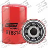 BALDWIN FILTERS Hydraulic Filter: Hydraulic Fluid, 1 1/8"-16 Thread Size, Spin-On, Cellulose (MPN BT8314). Key specifications — Media Material: Cellulose; Brand: BALDWIN FILTERS; Compatible Fluid Type: Hydraulic Fluid; Compatible Vehicle Make: Caterpillar; Includes: G381-A Integral Gasket; Thread Size: 1-1/8"-16.