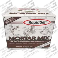 RAPID SET Mortar: Rapid Set, 25 lb Container Size, Box, 1 hr Full Cure Time, Mortar (MPN GRA-RSMM-25). Key specifications — attr644204: Rapid Set; attr644182: RAPID SET.