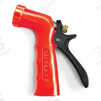 SANI-LAV Spray Nozzle: 3/4 in Connection Size, FGHT, Plastic/Zinc, 5 1/2 in Overall Lg, Red (MPN N2RX). Key specifications — Nozzle Color: Red; Material: Zinc; Nozzle Shutoff Type: Handle Controls; Brand: SANI-LAV.