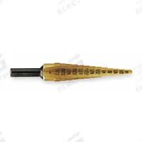 IRWIN Step Drill Bit: 1/8" to 1/2", TiN-Coated HSS, Hex Shank (MPN 15101ZR). Key specifications — attr1234936: Not Impact Rated.