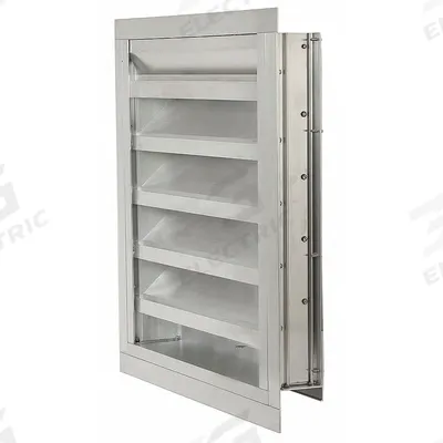 Dayton 27"H 27"W Drnbl Extrd Alu Intake Louver: Flanged, Surface Mount, 23 1/2 in H - Drainable Stationary-Blade Louvers