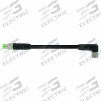 MURRELEKTRONIK Cordset: M8 Male Straight X M12 Female Right Angle, PVC, Black, 0.3 m Cable Lg (MPN 7000-88261-6100030). Key specifications — Cable Jacket Color: Black; IP Rating: IP66K; Wire Size: 24 AWG; Brand: MURRELEKTRONIK.