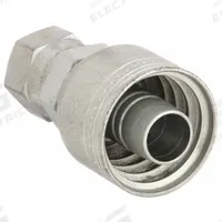 AEROQUIP Hydraulic Crimp Fitting: Steel x Steel, Straight, -4 For Hose Dash Size, JIC x Crimp (MPN 1AA3FJ4). Key specifications — Fitting Gender: Female x Genderless; Fitting Connection Type: JIC x Crimp; Thread Size: 3/8"-24; For Hose Dash Size: -4; Brand: AEROQUIP.