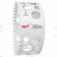 MILWAUKEE Hole Saw: 4 1/4 in Saw Dia., 4 Teeth per Inch, 1 5/8 in Max. Cutting Dp, Carbide Tipped (MPN 49-56-0744). Key specifications — attr1098070: 4; attr1098087: MILWAUKEE; attr1098073: 5/8"-18.