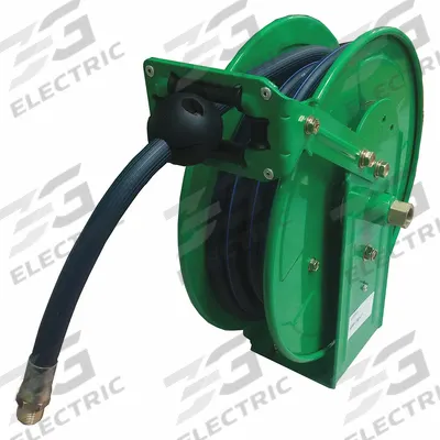 SPEEDAIRE Spring Return Hose Reel: 35 ft (1/2 in I.D.), 3/8 in MNPT, 300 psi Max Op Pressure - Standard Air or Water Spring-Return Hose Reels