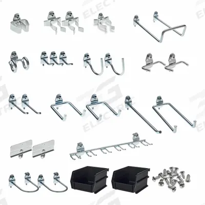 TRITON PRODUCTS Hooks And Hanging Bins: 1/4 in_1/8 in Peg Hole - Hook, Toolholder & Bin Assortments for Round-Hole Pegboard