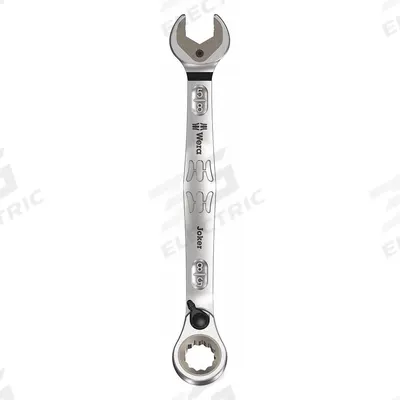 WERA Combination Wrench: Alloy Steel, Nickel Chrome, 5/8 in Head Size, 8 3/8 in Overall Lg - SAE Spline Ratcheting Combination Wrenches