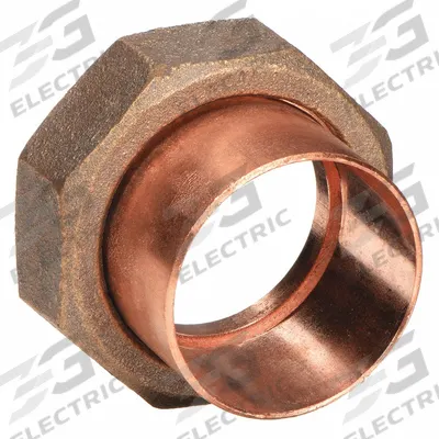 NIBCO Sweat Fitting Union: 2 in CTS x 2 in Pipe, Cup x FNPT, Bronze (MPN 733-3-LF 2) - Low-Lead Cast Copper & Bronze Tube Fittings