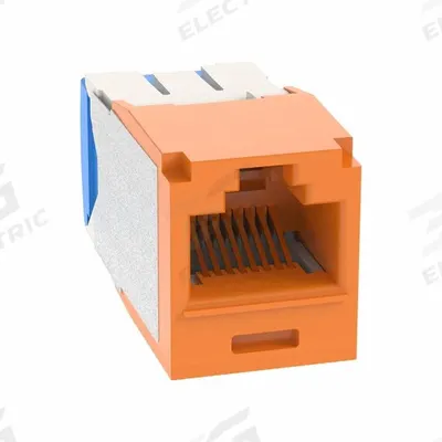 PANDUIT Jack Module: 1 Ports, Orange, 6A, RJ45, Copper - Category Jacks