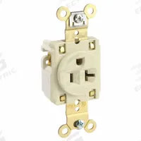 HUBBELL Receptacle: Single, 5-20, Ivory, 125V AC, 20 A, 2 Pole / 3 Wire (MPN HBL5361I)