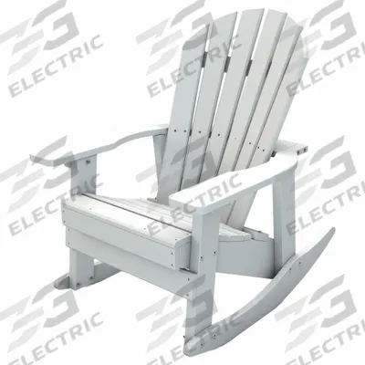 ULTRASITE Adirondack Rocking Chair: White, White, Vandal Resistant, 16 1/4 in Seat Ht - Adirondack Chairs