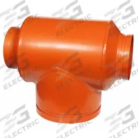 GRUVLOK Metal Pipe Tee: Tee, 8 in x 8 in x 3 in, Carbon Steel, EPDM Seal, 300 psi @ 150°F (MPN 0390018521). Key specifications — Brand: GRUVLOK; Maximum Operating Pressure: 300 psi @ 150°F; Pipe Fitting Material: Carbon Steel; Fitting Pipe Size: 8 in x 8 in x 3 in.