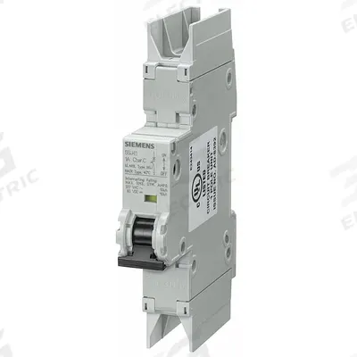 Siemens Miniature Circuit Breaker: 8 A Amps, 60V DC, 10kA at 277V AC, Screw Clamp - C-Curve, 1-Pole UL489 DIN Rail-Mount Miniature Circuit Breakers