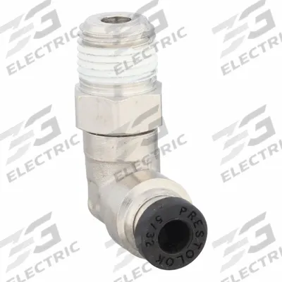 PARKER Push-Fit Elbow Fitting: 5/32 in OD x 1/8 in Pipe Size, Push-to-Connect x MNPTF - Nickel-Plated Brass Tube Fittings