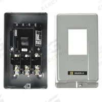 SQUARE D Manual Motor Starter: Non-Reversing, 3 Poles, 18 A, NEMA Size M-0, Thermal Protection, SQR1 (MPN 2510TBG2). Key specifications — Maximum Voltage Rating: 600V AC; Brand: SQUARE D; Thermal Units Required: 3 (Not Included).